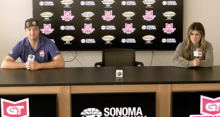 Hailie Deegan, Trevor Huddleston talk to media at Sonoma Raceway